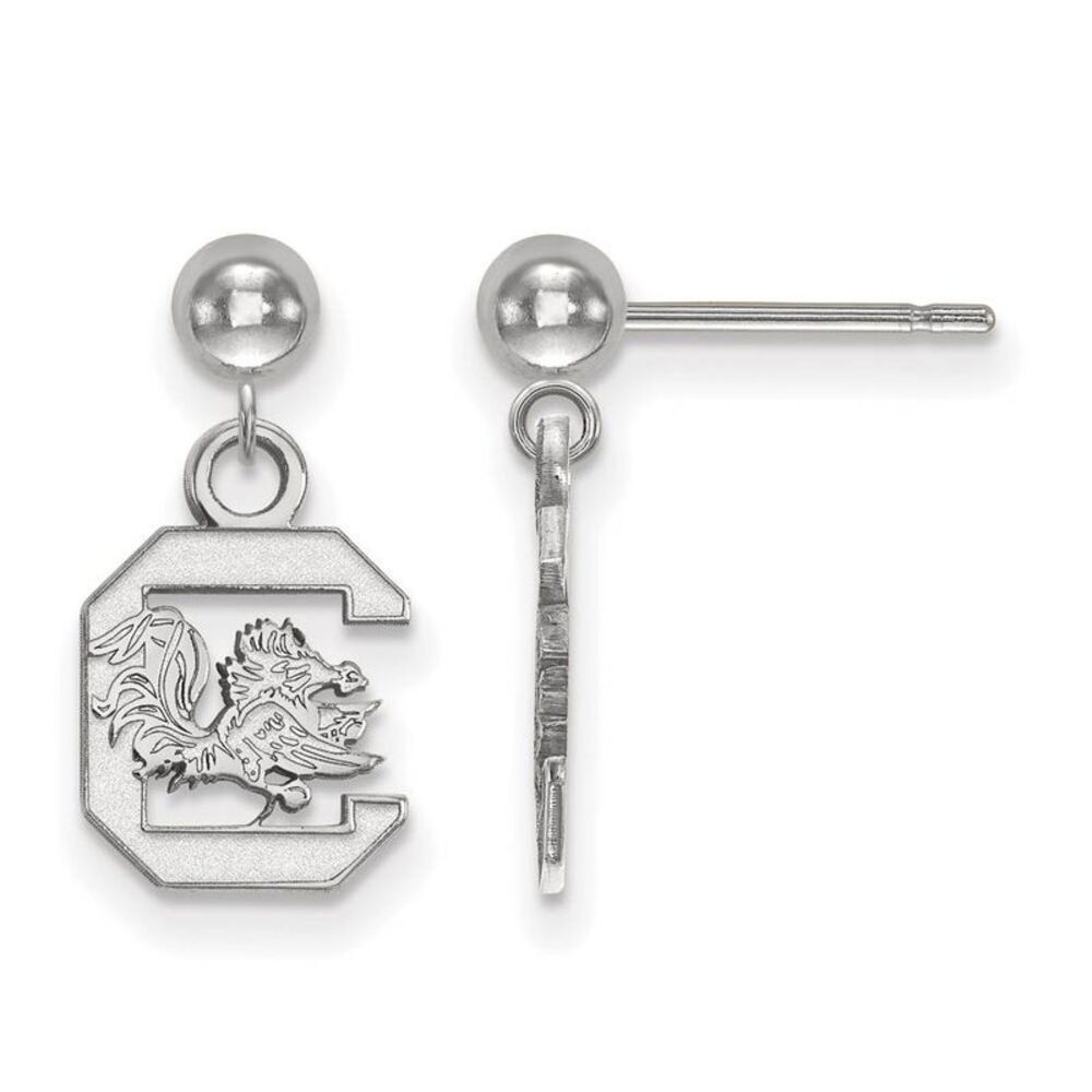 Sterling Silver U of South Carolina Ball Dangle Earrings